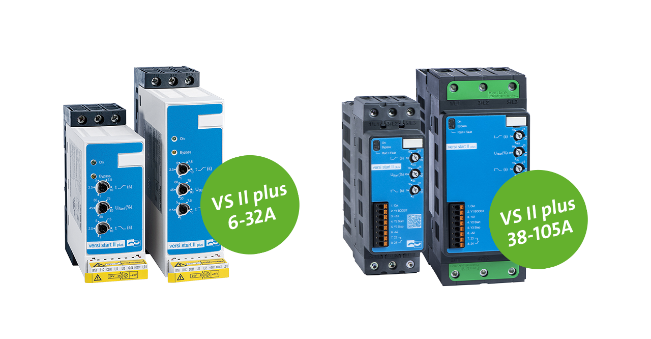 Softstarter VersiStart II plus… im Vergleich mit einfachen Standard-Softstarter